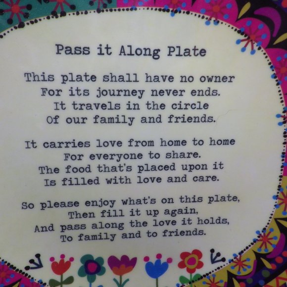 Pass It Along Plate/ Melamine/ Natural Life/ Pot Luck - Picture 2 of 5